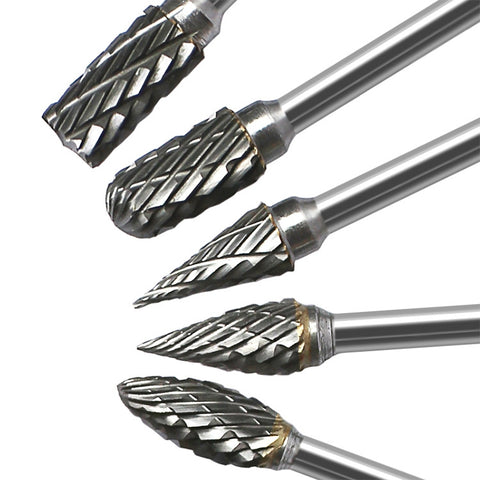 10 PCS / Set Hard Alloy Tungsten Steel Grinding Head Double Pattern Rotating Milling Cutter Head Root Carving Knife, Style:, Transparent Box, Blue Box