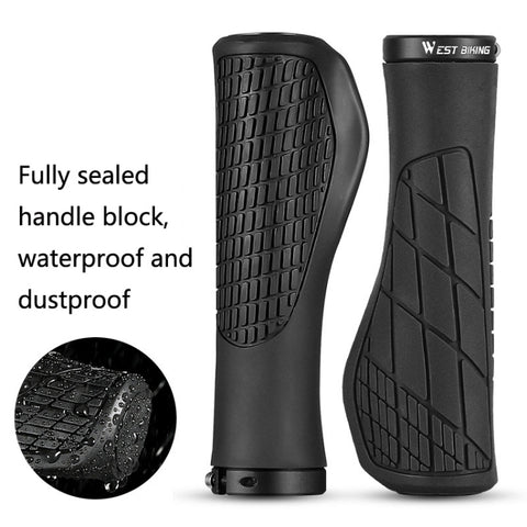 1 Pair WEST BIKING YP0804060 Bicycle Grips Mountain Bike Non-Slip Rubber Grips, YP0804060