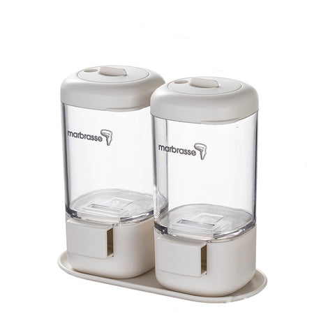 Marbrasse Metering Seasoning Box Pressing Type Seasoning Bottle Rotary Sealing Household Kitchen Seasoning Can, Single, Metering