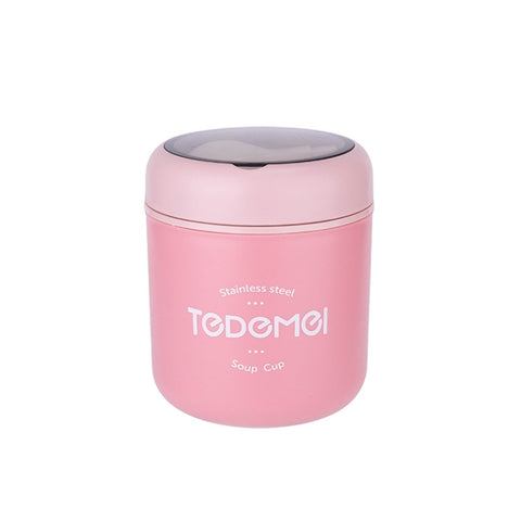 Portable Thermal Insulation Sealed Soup Cup With Lid Breakfast Lunch Box For Office Workers, Pink, Blue, Green