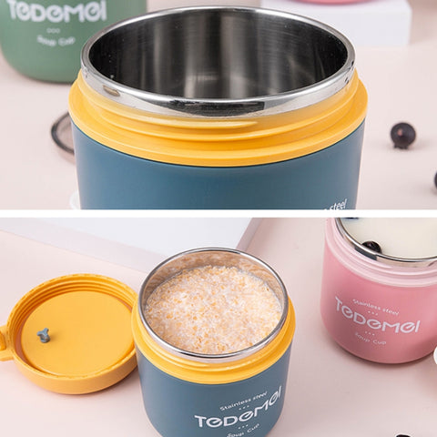 Portable Thermal Insulation Sealed Soup Cup With Lid Breakfast Lunch Box For Office Workers, Pink, Blue, Green