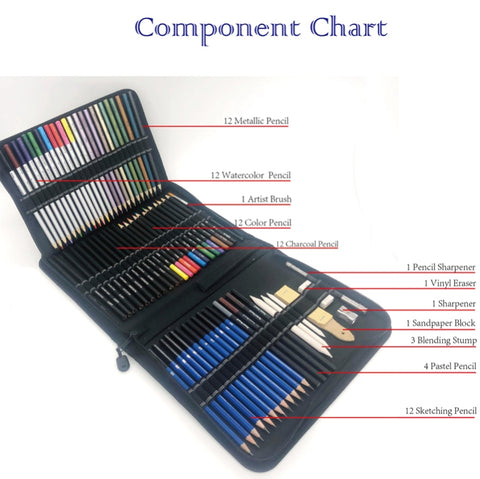 72 in 1 Sketch Pencil Color Lead Set Student Hand-Painted Art Color Pencil, Hand-Painted Art Pencil