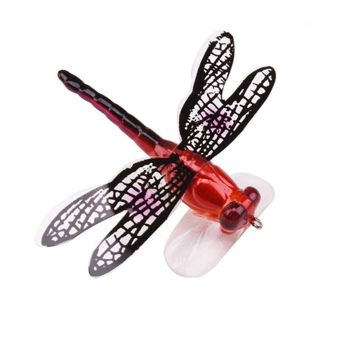 QT01 7cm / 6g Flying Fishing Bait Long Hook Bionic Dragonfly Bait, A (Yellow), B (Purple), C (Black), D (Orange), E (Red), F (Blue)