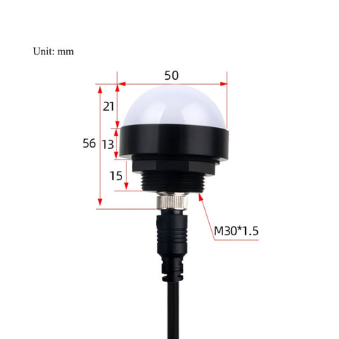 24V Safety Three-Color Warning Light Alarm LED Hemispherical Waterproof Indicator, Style 1, Style 2