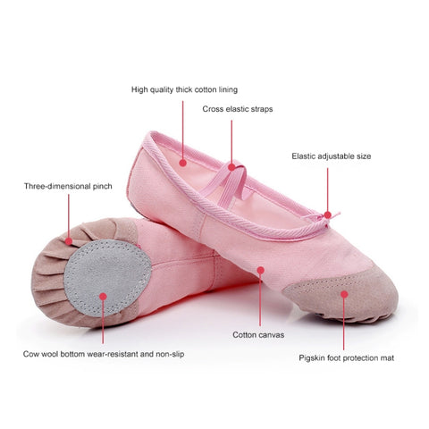Flats Soft Ballet Shoes Latin Yoga Dance Sport Shoes for Children & Adult, 23, 24, 25, 26, 27, 28, 29, 30, 31