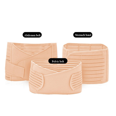 Three-Piece Abdomen Belt Set Elastic Postpartum Abdomen Belt Maternity Corset Belt Waist Belt For Caesarean Section, S, M, L, XL, 2XL, 3XL, Free Size