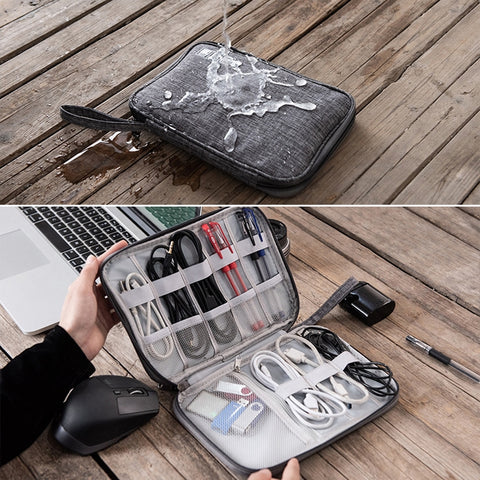 Data Cable Storage Box Waterproof Digital Package Charging Earphone Storage Box U Disk Multi-Function Finishing Box, Black, Grey, Violet, Red Wine, Sky Blue, Navy
