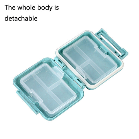 JS0018 Wheat Portable Sealed Pill Box with 6 Compartments For Pill Health Care Box, Beige, Pink, Green, Solid Pink, Solid Orange, Solid Yellow, Solid Green