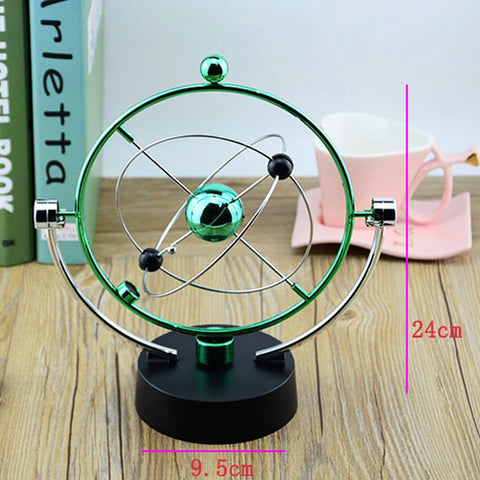 H004 Earth Permanent Meter Universe Galaxy Mechanism Rock Magnetic Electric Rotating Ornament, Silver, Green