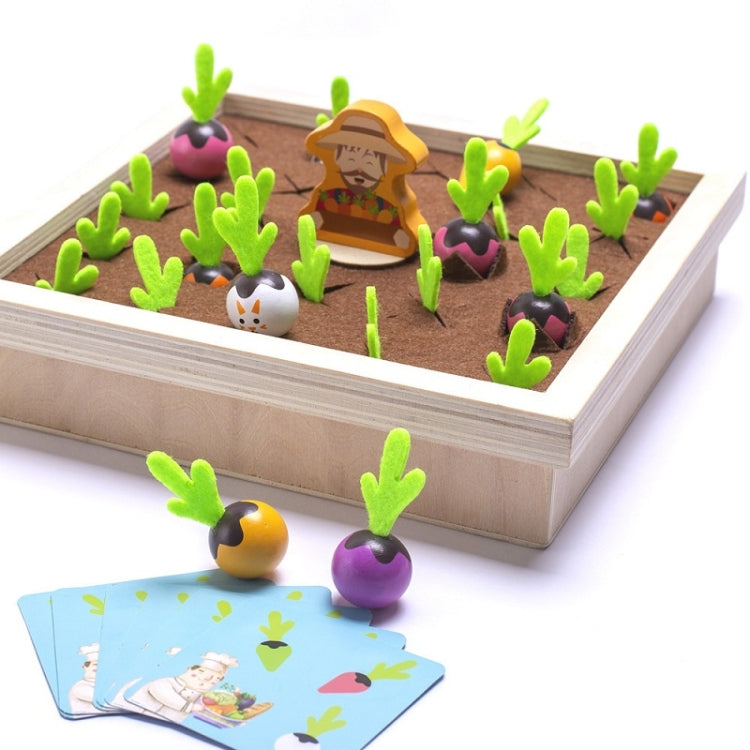 Farm Pulling Carrot Memory Chess Board Game Children Wooden Enlightenment Early Educational Toys, Pulling Carrot Memory Chess