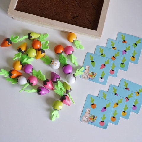 Farm Pulling Carrot Memory Chess Board Game Children Wooden Enlightenment Early Educational Toys, Pulling Carrot Memory Chess