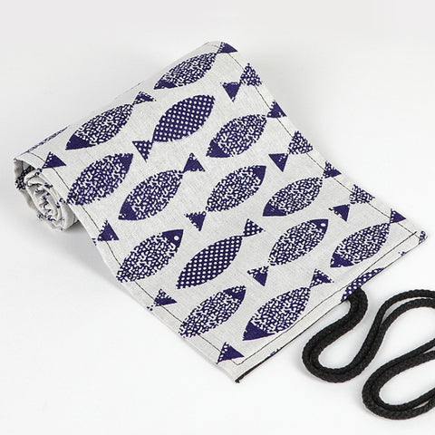 12 Holes Saury Hand Canvas Pen Curtain Color Lead Roller Pen Bag Storage Stationery Box, 12 Holes, 24 Holes, 36  Holes, 48  Holes, 72 Holes