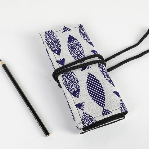 12 Holes Saury Hand Canvas Pen Curtain Color Lead Roller Pen Bag Storage Stationery Box, 12 Holes, 24 Holes, 36  Holes, 48  Holes, 72 Holes