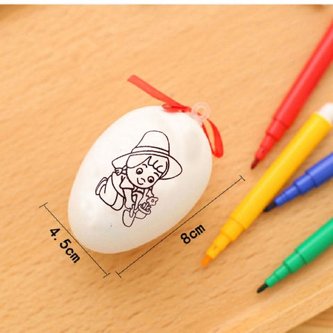 4 PCS Handmade Cartoon Painted Easter Eggs Children's Educational Toys, Random Pattern and Color, 4 PCS Painted Easter Eggs