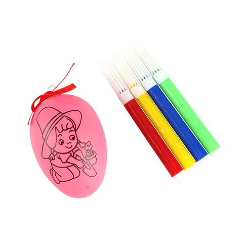 4 PCS Handmade Cartoon Painted Easter Eggs Children's Educational Toys, Random Pattern and Color, 4 PCS Painted Easter Eggs