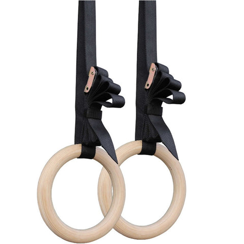 1 Pair Adult Fitness Gymnastics Training Wooden Rings Indoor Fitness Equipment, with 2.8cm Webbing 28mm, with 3.8cm Webbing 28mm, with 2.8cm Webbing 32mm, with 3.8cm Webbing 32mm