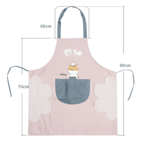 Home Kitchen Waterproof And Oil-Proof Apron Cute Cooking Work Apron, Colour: Foodie Light Pink (Ordinary), Foodie Light Pink (Ordinary), Foodie Water Blue (Ordinary), Chef Light Pink (Ordinary), Chef Water Blue (Ordinary), Foodie Light Pink (Hand Wipe)...