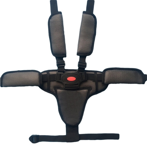 Baby Dining Chair Stroller Safety Strap Five-Point  Type A Version + Fixed Strap + Thick Shoulder Pad + Large Crotch Protector, Black, Red, Pink, Sky Blue, Grey