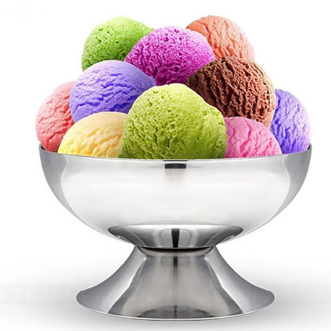 Stainless Steel Ice Cream Cup Ice Cream Goblet Bar Wine Glass, Specification：, A Short, B High