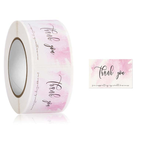 5 Rolls Thank You Label Seal Decoration Sticker, 2.5x3.7cm