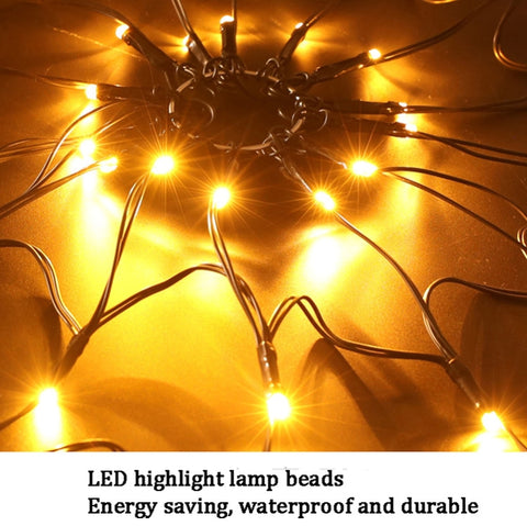 LED Spider Web Lamp with Remote Control Halloween Atmosphere Decoration Props, Power:, USB-in, Battery Box