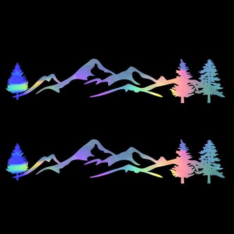 2 PCS D-791 Mountain Forest Car Sticker SUV Off-Road Vehicle Body Sticker Rear Windshield Car Sticker