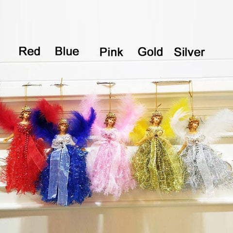 Christmas Tree Angel Girl Decorations Closet Decoration Small Pendant, Red, Blue, Silver, Gold, Pink