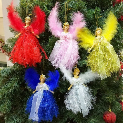 Christmas Tree Angel Girl Decorations Closet Decoration Small Pendant, Red, Blue, Silver, Gold, Pink