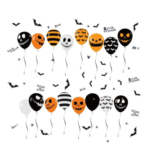 Halloween Horror Glass Decoration Sticker Balloon Electrostatic Sticker, Balloon Electrostatic Sticker