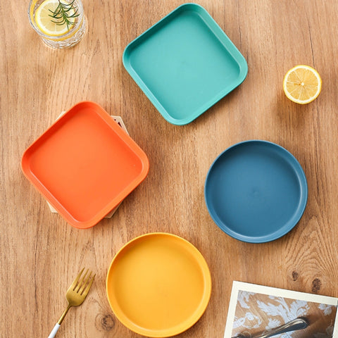 5pcs Home 6 Inch Small Dish Plastic Snack Cake Dish Dining Table Garbage Tray