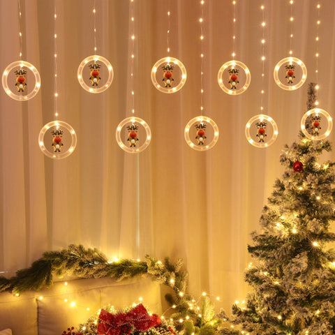 Christmas Decoration Lights USB Ring Doll 10 in 1 String Lights, Reindeer, Santa Claus, Christmas Tree, Snowman