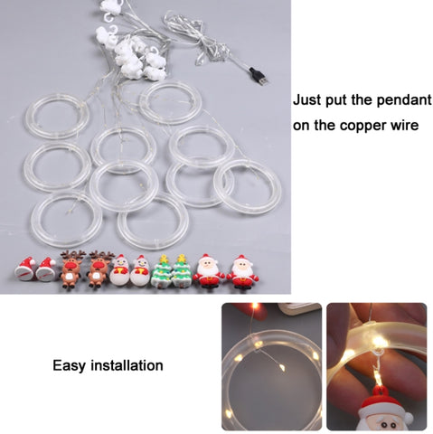 Christmas Decoration Lights USB Ring Doll 10 in 1 String Lights, Reindeer, Santa Claus, Christmas Tree, Snowman