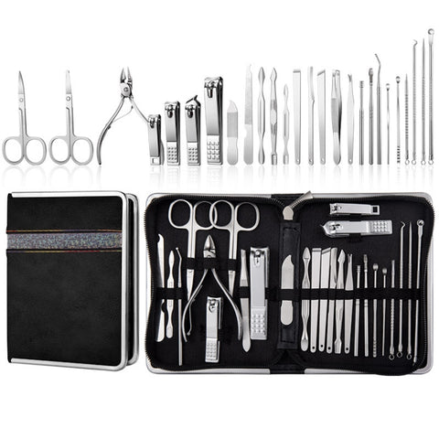 9 In 1 Nail Clipper Set Manicure Set Stainless Steel Nail Clipper Manicure Tool, 9 In 1, 18 In 1 Yellow, 26 In 1  Pink, 26 In 1 Black