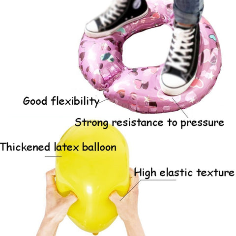Christmas Pull Flag Aluminum Film Balloon Window Party Decoration Balloons Set, Gift, Cute Elderly