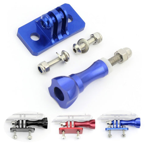 Aluminum Alloy Tripod Head Helmet Fixed Adapter Mount for GoPro HERO9 Black / HERO8 Black /7 /6 /5 /5 Session /4 Session /4 /3+ /3 /2 /1, DJI Osmo Action, Xiaoyi and Other Action Cameras, Blue, Black, Red