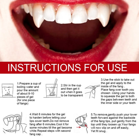 4 PCS Halloween Decoration Vampire Teeth Retractable Zombie Teeth,Packaging:, OPP, Plastic Box