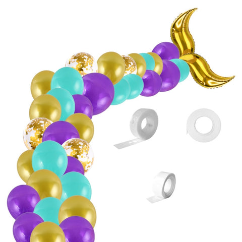 5011 Birthday Party Decoration 12 Inch Mermaid Tail Latex Balloon Set