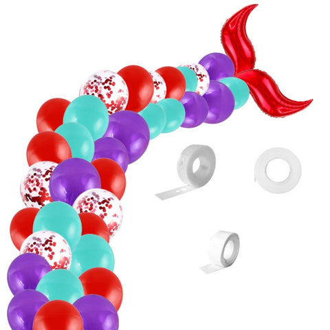 5011 Birthday Party Decoration 12 Inch Mermaid Tail Latex Balloon Set
