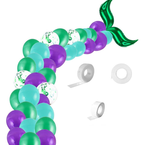 5011 Birthday Party Decoration 12 Inch Mermaid Tail Latex Balloon Set