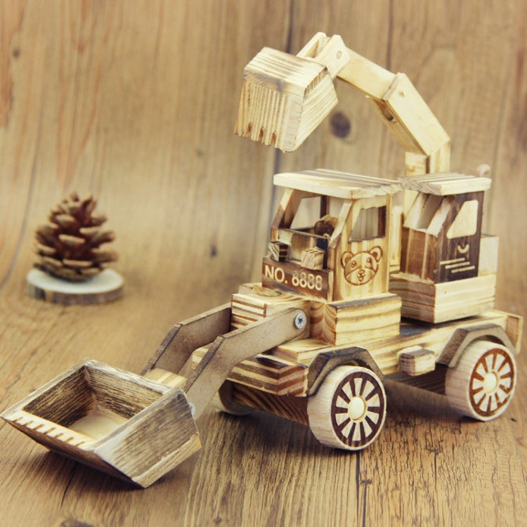 A1030 Wooden Model Excavator Ornaments Children Toys, A1030