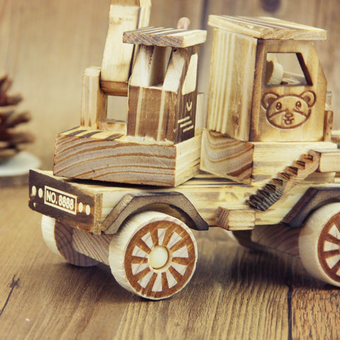A1030 Wooden Model Excavator Ornaments Children Toys, A1030
