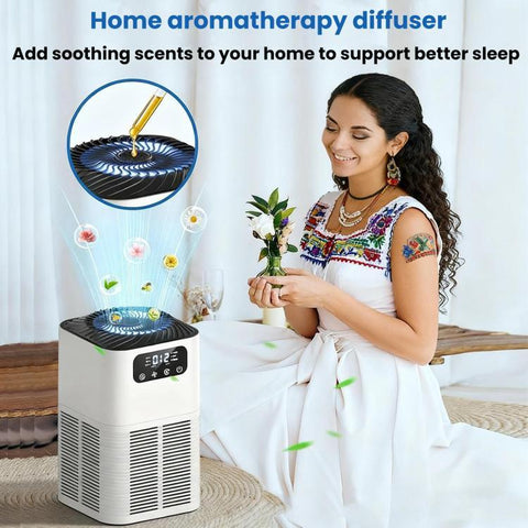 Desktop Aromatherapy Diffuser Negative Ion Odor Formaldehyde Removal Air Purifier, US Plug