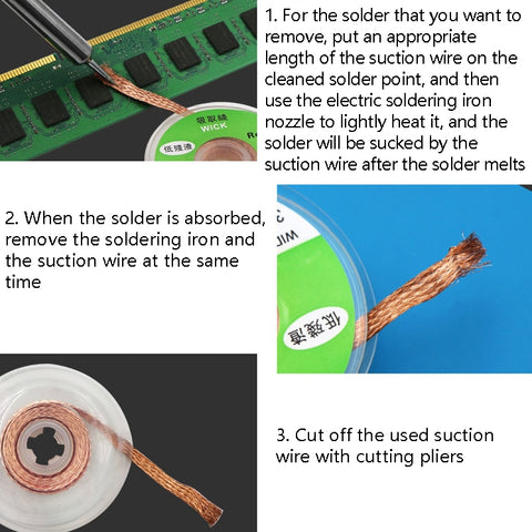 4 PCS Silk Wire Deficiency Tin With Low Residue Strip BGA To Remove Tin Welding Strip Electronic Maintenance Welding Material, CP-2015 2.0mm x 1.5m, CP-2515 2.5mm x 1.5m, CP-3015 3.0mm x 1.5m, CP-3515 3.5mm x 1.5m