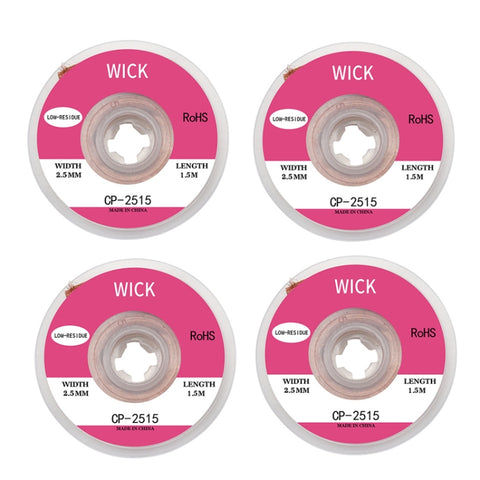 4 PCS Silk Wire Deficiency Tin With Low Residue Strip BGA To Remove Tin Welding Strip Electronic Maintenance Welding Material, CP-2015 2.0mm x 1.5m, CP-2515 2.5mm x 1.5m, CP-3015 3.0mm x 1.5m, CP-3515 3.5mm x 1.5m