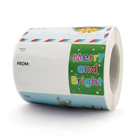Christmas Decoration Roll Sticker Gift Bag Self-Adhesive Sealing Sticker, A-387