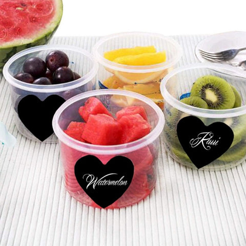 PVC Erasable Stickers Kitchen Food Marking Love Blackboard Stickers, 60x40mm