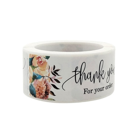 10 PCS Thank You Flower Sticker Gift Wrap Sealing Sticker, A-415, A-416, A-417