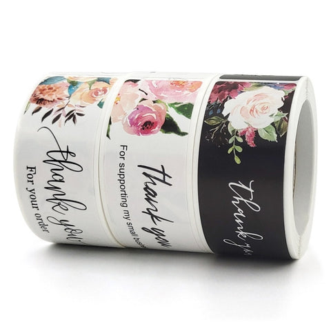 10 PCS Thank You Flower Sticker Gift Wrap Sealing Sticker, A-415, A-416, A-417