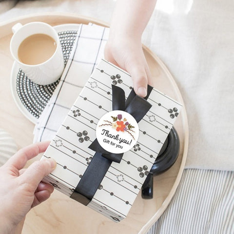 Flower Hand-decorated Thank You Sealing Sticker Gift Envelope Decoration Sticker, K-103 Stickers