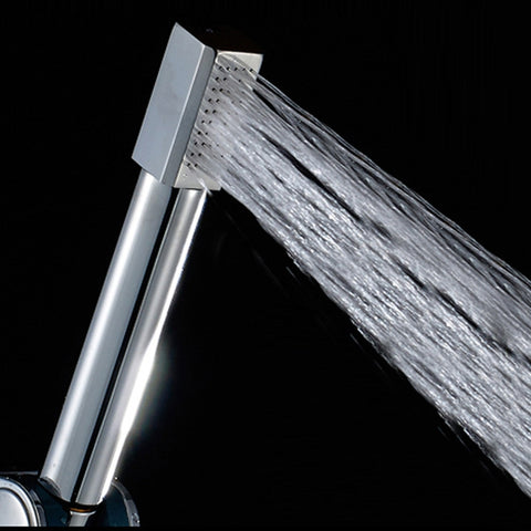 Brass Stainless Steel Hand-Held Pressurized Shower Head, Square, Round